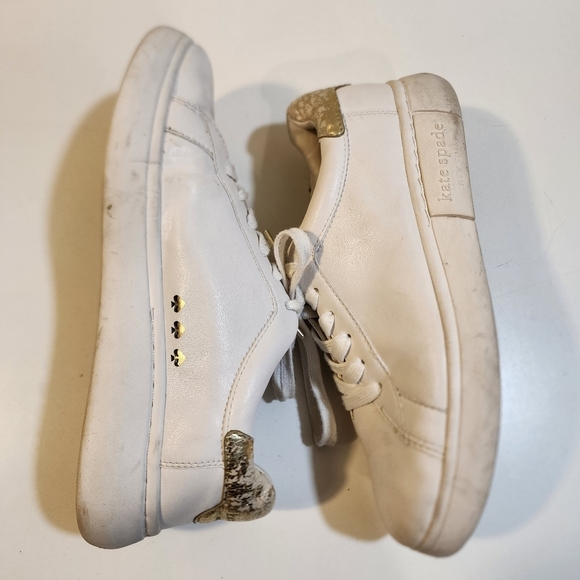 Kate Spade  ♠️ New York women's White Leather Casual lace-up Sneaker 9B - Picture 8 of 14